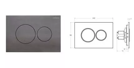 Кнопка смыва пневматическая «Cezares» PN1-BTN-GM полимер оружейная сталь Кнопка смыва пневматическая «Cezares» PN1-BTN-GM полимер оружейная сталь