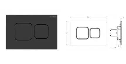 Кнопка смыва пневматическая «Cezares» PN2-BTN-NOP полимер чёрная матовая
