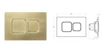 Кнопка смыва пневматическая «Cezares» PN2-BTN-BORO полимер брашированное золото Кнопка смыва пневматическая «Cezares» PN2-BTN-BORO полимер брашированное золото