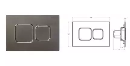 Кнопка смыва пневматическая «Cezares» PN2-BTN-GM полимер оружейная сталь Кнопка смыва пневматическая «Cezares» PN2-BTN-GM полимер оружейная сталь