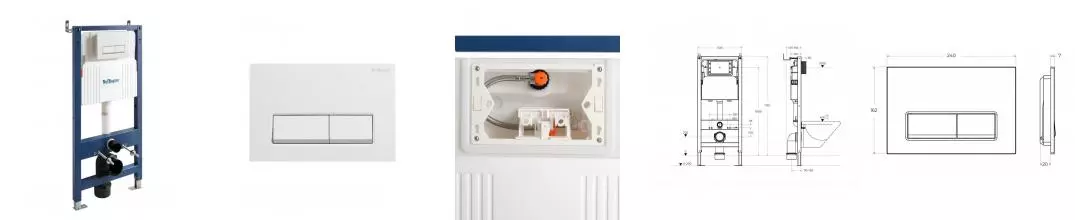 Инсталляция для унитаза с кнопкой «Belbagno» BB-101-M-BR Инсталляция для унитаза с кнопкой «Belbagno» BB-101-M-BR