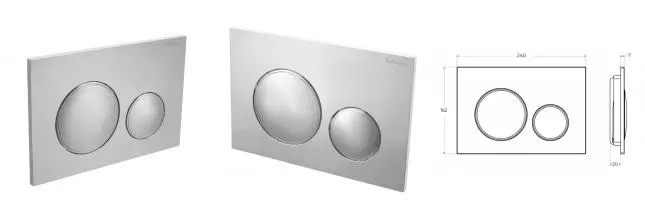 Кнопка смыва «Belbagno» BB-17C-CRM пластик хром