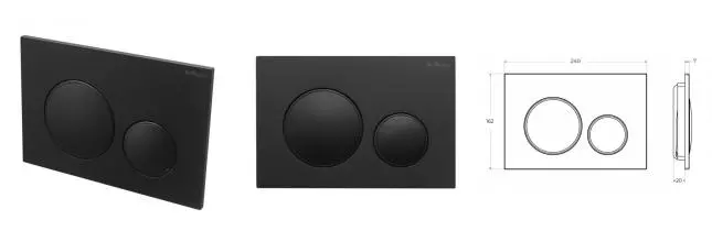 Кнопка смыва «Belbagno» BB-17C-NERO.M пластик чёрная матовая
