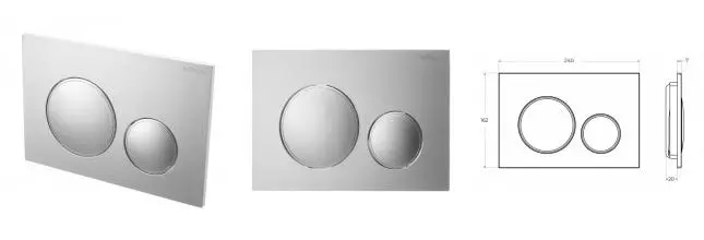 Кнопка смыва «Belbagno» BB-17C-IN пластик сатин