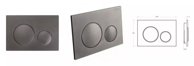 Кнопка смыва «Belbagno» BB-17C-GM пластик оружейная сталь