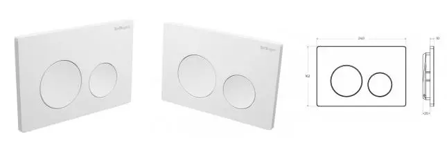 Кнопка смыва «Belbagno» BB-03C-BL пластик белая