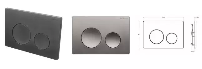 Кнопка смыва «Belbagno» BB-03C-GM пластик оружейная сталь