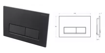 Кнопка смыва «Belbagno» BB-15R-NERO.M пластик чёрная матовая