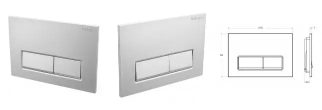 Кнопка смыва «Belbagno» BB-15R-IN пластик сатин