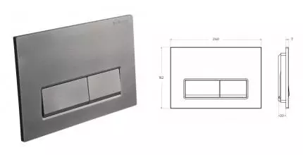 Кнопка смыва «Belbagno» BB-15R-GM пластик оружейная сталь