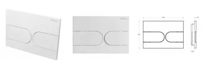 Кнопка смыва «Belbagno» BB-11-BL пластик белая Кнопка смыва «Belbagno» BB-11-BL пластик белая