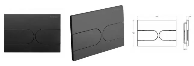 Кнопка смыва «Belbagno» BB-11-NERO.M пластик чёрная матовая