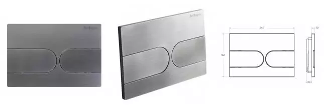 Кнопка смыва «Belbagno» BB-11-GM пластик оружейная сталь Кнопка смыва «Belbagno» BB-11-GM пластик оружейная сталь