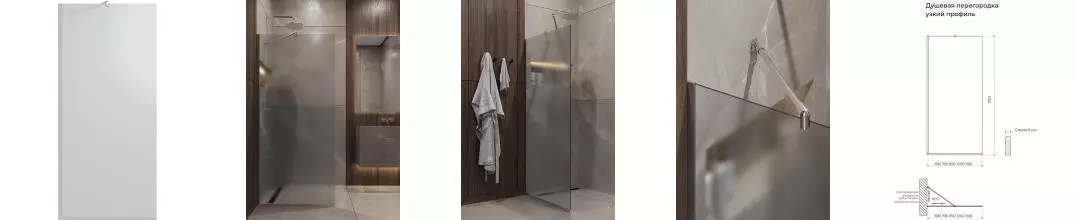 Душевая перегородка «Timo» TP-1190/00F-8 матовая/хром универсальная