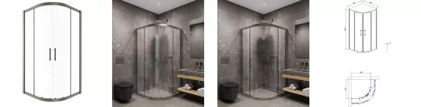 Душевой угол-ограждение «Timo» TPSS-90/13C-8 90/90 прозрачный/никель четверть круга без поддона Душевой угол-ограждение «Timo» TPSS-90/13C-8 90/90 прозрачный/никель четверть круга без поддона