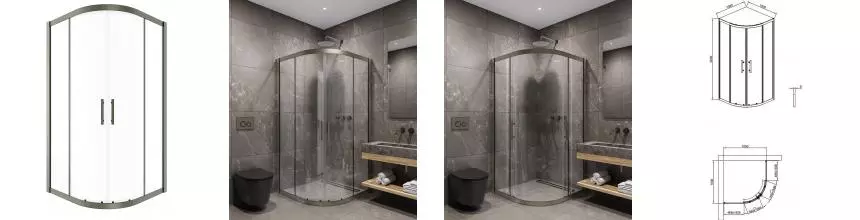 Душевой угол-ограждение «Timo» TPSS-100/13C-8 100/100 прозрачный/никель четверть круга без поддона Душевой угол-ограждение «Timo» TPSS-100/13C-8 100/100 прозрачный/никель четверть круга без поддона