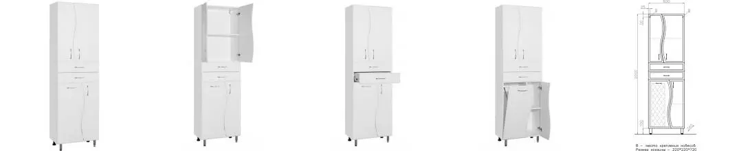 Шкаф «Style Line» Волна 60 с корзиной