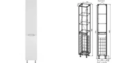 Пенал «Style Line» Марелла 30 с корзиной белый матовый левый Пенал «Style Line» Марелла 30 с корзиной белый матовый левый