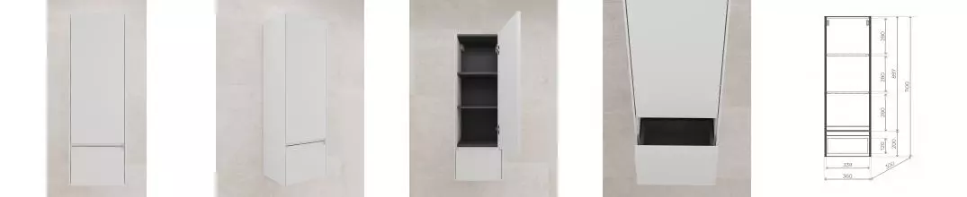 Пенал «Style Line» Лима 36 подвесной белый матовый правый