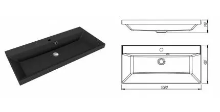 Раковина «Флорентина» Asti 100/45 искусственный камень антрацит