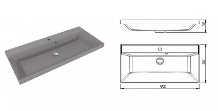 Раковина «Флорентина» Asti 100/45 искусственный камень серый шелк
