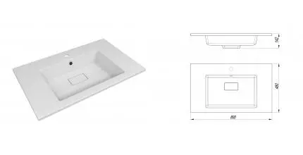Раковина «Флорентина» Line 80/48 искусственный камень белая