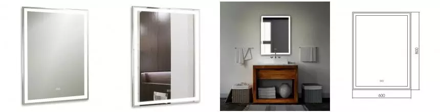 Зеркало «Silver Mirrors» Рига 60/80 с сенсорным выключателем и ТХ-модулем с подсветкой и подогревом