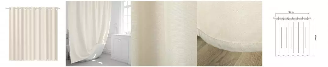 Штора для ванной «Fixsen» Linum FX-1535A 180/200 бежевая