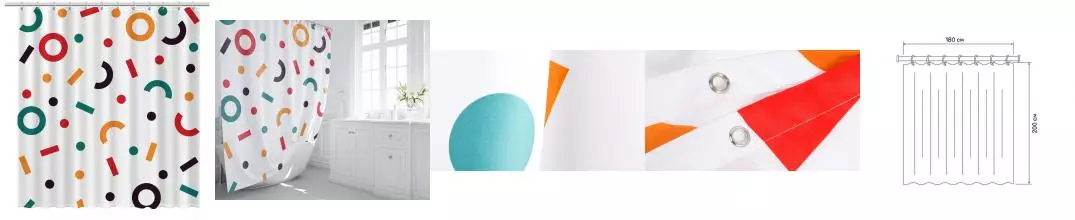 Штора для ванной «Fixsen» Candy FX-2512 180/200 мультиколор