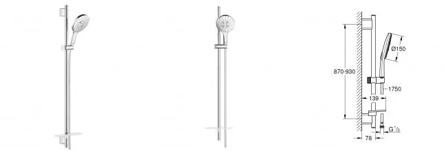 26594000 Rainshower SmartActive 150 Душевой гарнитур, 3 вида струй 26594000 · Grohe, 26594000 26594000 Rainshower SmartActive 150 Душевой гарнитур, 3 вида струй 26594000 · Grohe, 26594000
