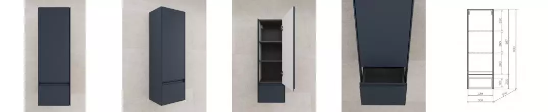 Пенал «Style Line» Лима 36 подвесной графит универсальный