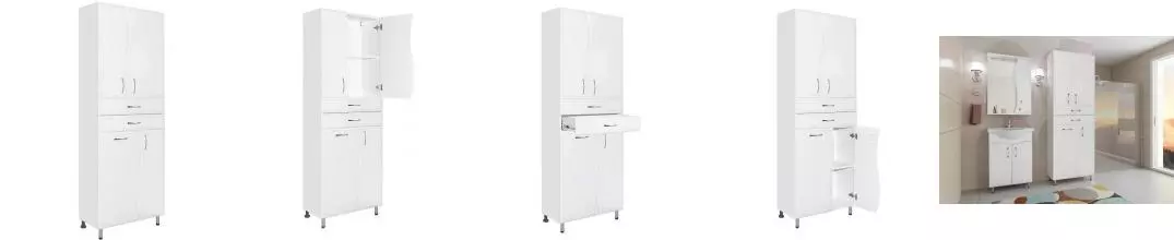 Пенал «Style Line» Волна 70 с корзиной белый