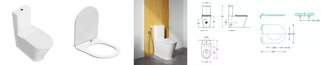 Унитаз компакт безободковый «Kerama Marazzi» Plaza Modern PLMR.wc.01 PLMR.cis.01 KMDP.seat.00\WHT белый с сиденьем дюропласт с микролифтом белое Унитаз компакт безободковый «Kerama Marazzi» Plaza Modern PLMR.wc.01 PLMR.cis.01 KMDP.seat.00\WHT белый с сиденьем дюропласт с микролифтом белое