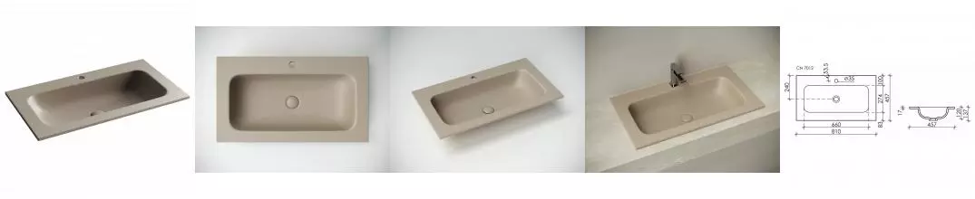 Раковина накладная Grace с отверстием под смеситель 810*457*137 мм CN7012MC · Sancos, CN7012MC