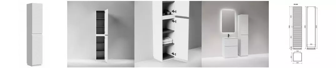 Пенал «Sancos» Folk Floor 35 угловой белый матовый универсальный