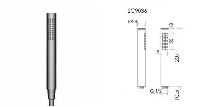 Душевая лейка SANCOS Stick, PVD SC9036GG · Stick, Sancos, SC9036GG