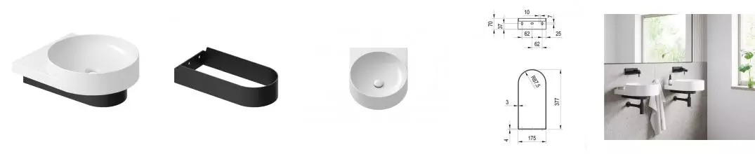 Консоль «Ravak» Yard 40 (Yard 40/50 без отв белая) подвесная чёрная Консоль «Ravak» Yard 40 (Yard 40/50 без отв белая) подвесная чёрная