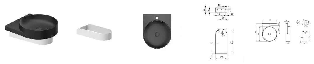 Консоль «Ravak» Yard 40 (Yard 40/50 с отв чёрная) подвесная белая Консоль «Ravak» Yard 40 (Yard 40/50 с отв чёрная) подвесная белая