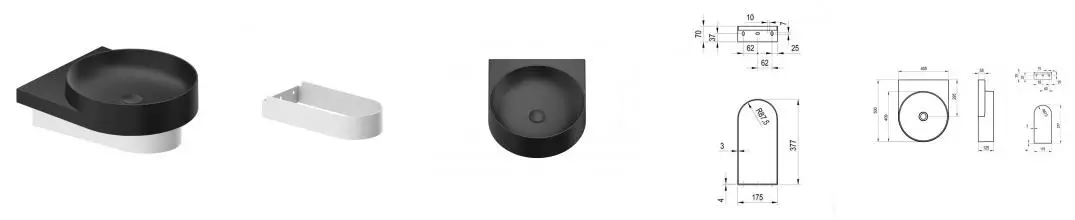 Консоль «Ravak» Yard 40 (Yard 40/50 без отв чёрная) подвесная белая Консоль «Ravak» Yard 40 (Yard 40/50 без отв чёрная) подвесная белая