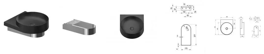 Консоль «Ravak» Yard 40 (Yard 40/50 без отв чёрная) подвесная хром Консоль «Ravak» Yard 40 (Yard 40/50 без отв чёрная) подвесная хром