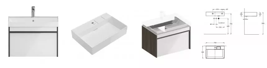 Тумба с раковиной «Kerama Marazzi» Modula 70 с 1 ящиком (Logica 70-1) подвесная белая/арабика