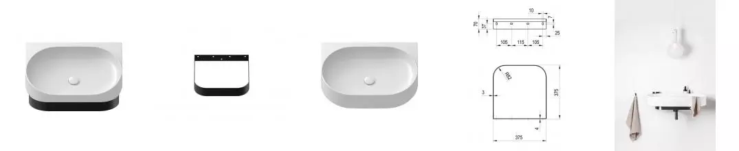 Консоль «Ravak» Yard 60 (Yard 60/50 без отв белая) подвесная чёрная Консоль «Ravak» Yard 60 (Yard 60/50 без отв белая) подвесная чёрная