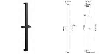 Штанга для душа «WasserKRAFT» A362 чёрная матовая