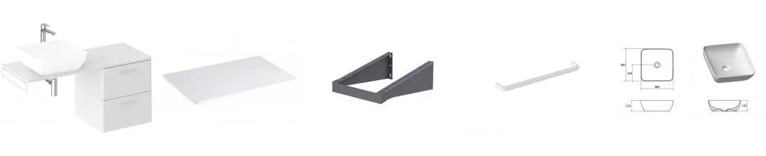 Тумба с раковиной «Ravak» SD Balance II 60 (Uni Slim S 38) подвесная белый универсальная Тумба с раковиной «Ravak» SD Balance II 60 (Uni Slim S 38) подвесная белый универсальная