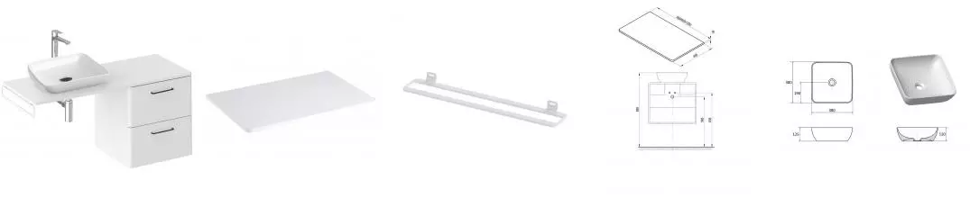 Тумба с раковиной «Ravak» SD Balance II 60 (Uni Slim S 38) подвесная белый универсальная Тумба с раковиной «Ravak» SD Balance II 60 (Uni Slim S 38) подвесная белый универсальная