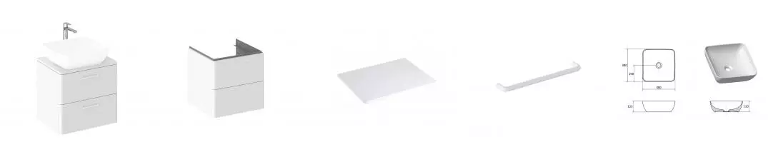 Тумба с раковиной «Ravak» SD Balance II 60 (Uni Slim S 38) подвесная белый Тумба с раковиной «Ravak» SD Balance II 60 (Uni Slim S 38) подвесная белый