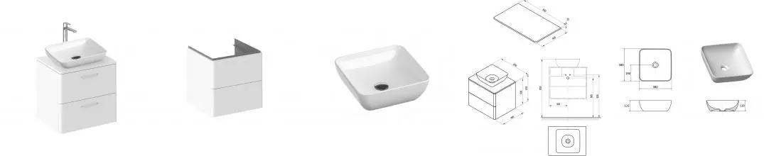 Тумба с раковиной «Ravak» SD Balance II 60 (Uni Slim S 38) подвесная белый Тумба с раковиной «Ravak» SD Balance II 60 (Uni Slim S 38) подвесная белый