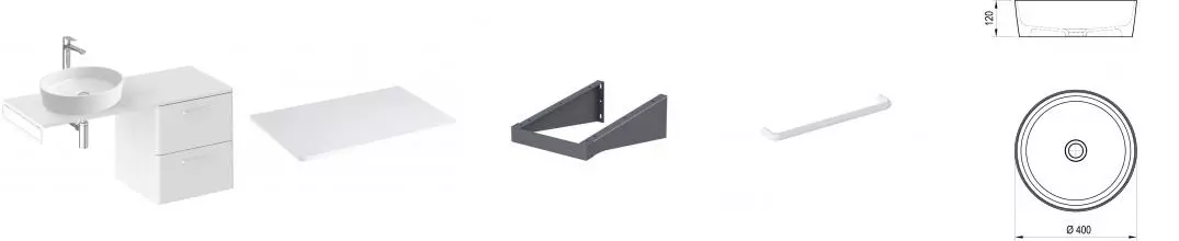 Тумба с раковиной «Ravak» SD Balance II 60 (Uni 40) подвесная белый универсальная