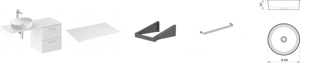 Тумба с раковиной «Ravak» SD Balance II 60 (Uni 40) подвесная белый универсальная Тумба с раковиной «Ravak» SD Balance II 60 (Uni 40) подвесная белый универсальная