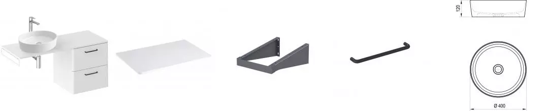 Тумба с раковиной «Ravak» SD Balance II 60 (Uni 40) подвесная белый универсальная